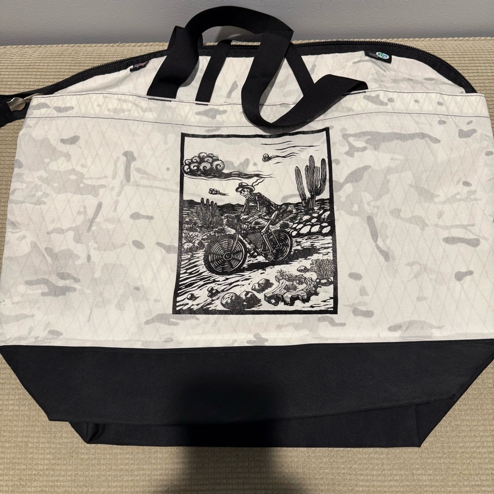 Oversized Sailcloth Tote with Skeleton print - By Revelate Designs NEW!